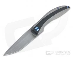 Simeon Custom Knives IcePick Rhino Flipper Smoke CPM 154 Black G10 Titanium Folder 4758