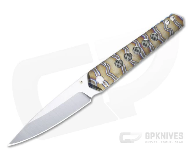Sergey Rogovets IcePick XL Front Flipper Satin S45VN Flamed Titanium Frame Lock Folder 4773 1 Sergey Rogovets IcePick XL Front Flipper Satin S45VN Flamed Titanium Frame Lock Folder 4773