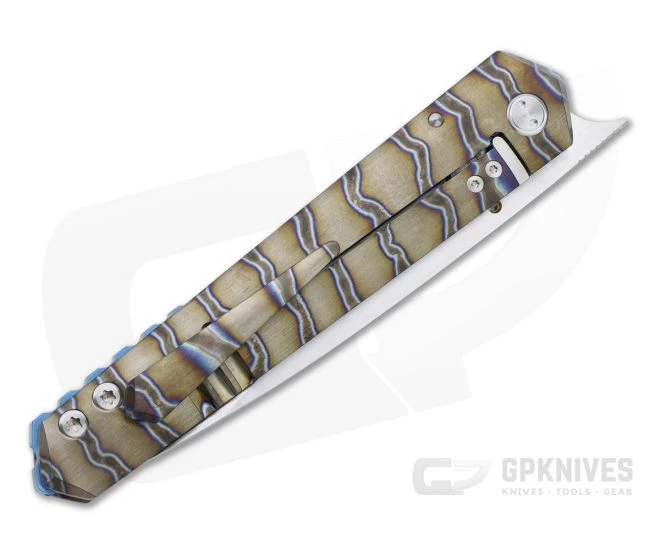 Sergey Rogovets IcePick XL Front Flipper Satin S45VN Flamed Titanium Frame Lock Folder 4773 2 Sergey Rogovets IcePick XL Front Flipper Satin S45VN Flamed Titanium Frame Lock Folder 4773 - Image 2