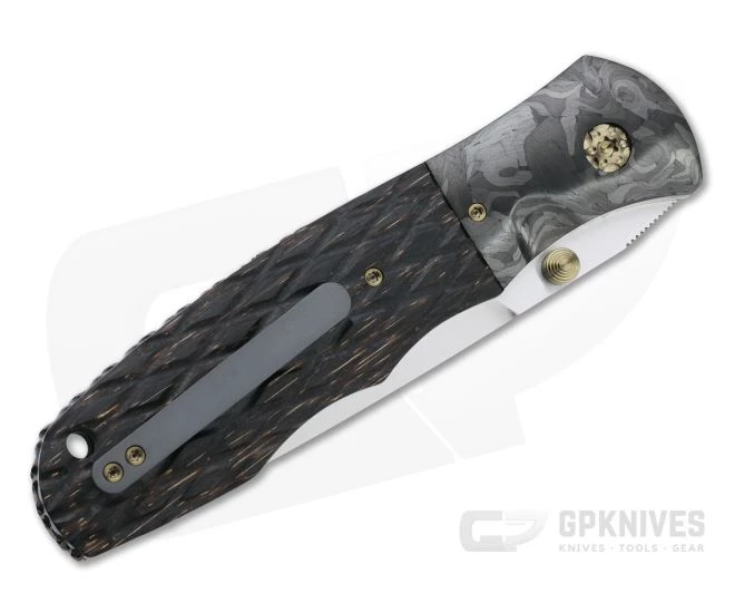John W. Smith Custom Nexus Satin S45VN Carbon Fiber Bolstered Black Palm Wood Folder 4777 2 John W. Smith Custom Nexus Satin S45VN Carbon Fiber Bolstered Black Palm Wood Folder 4777 - Image 2
