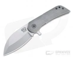 Grindhouse Knives KD #3 Flipper Stonewashed XHP Tumbled Titanium Folder 4785