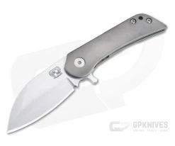 Grindhouse Knives KD #5 Flipper Hand Rubbed Satin XHP Tumbled Titanium Folder 4786