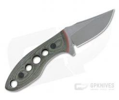 Tom Krein Custom Tusk Bowie Acid Washed XHP Speed Hole Green Linen Micarta Fixed Blade -Default Template 4 4803 3