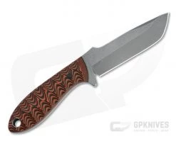 Tom Krein Custom Tank Tanto Acid Washed Nitro-V Anso Milled Pumpkin G10 Fixed Blade -Default Template 4 4805 3