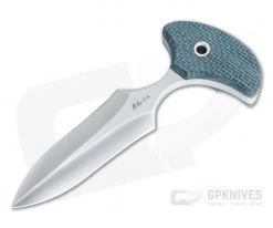 Mike Irie Version 2 Push Dagger CPM-154 Blue Burlap Micarta Fixed Blade 4808