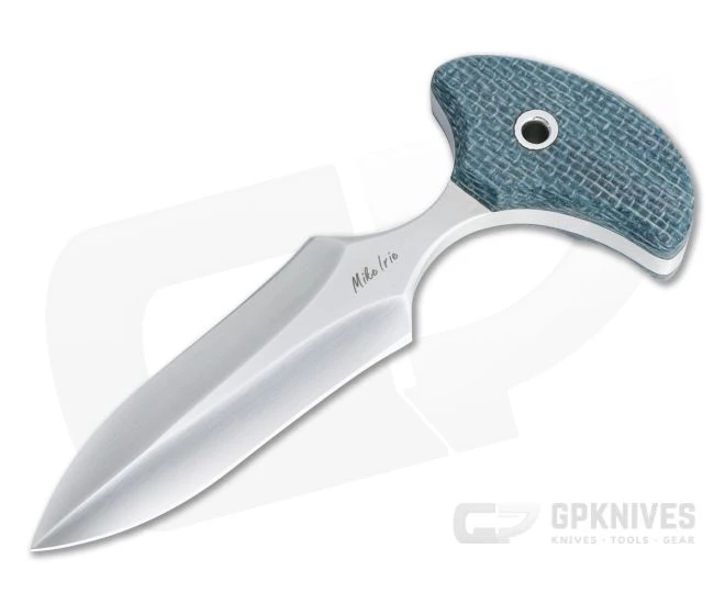 Mike Irie Version 2 Push Dagger CPM-154 Blue Burlap Micarta Fixed Blade 4808 1 Mike Irie Version 2 Push Dagger CPM-154 Blue Burlap Micarta Fixed Blade 4808