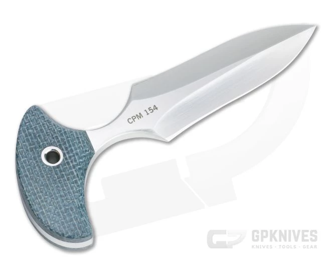 Mike Irie Version 2 Push Dagger CPM-154 Blue Burlap Micarta Fixed Blade 4808 3 Mike Irie Version 2 Push Dagger CPM-154 Blue Burlap Micarta Fixed Blade 4808 - Image 3