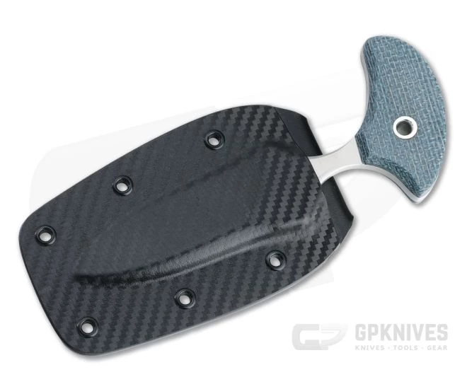 Mike Irie Custom Version 3 Push Dagger CPM-154 Blue Burlap Micarta Fixed Blade 4814 2 Mike Irie Custom Version 3 Push Dagger CPM-154 Blue Burlap Micarta Fixed Blade 4814 - Image 2