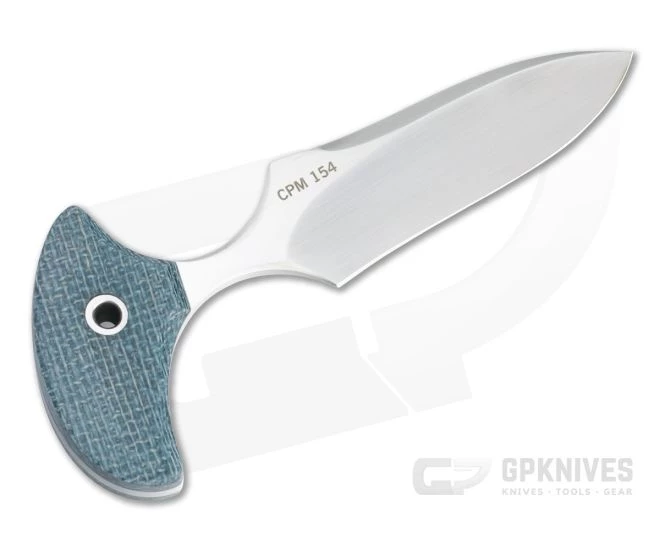 Mike Irie Custom Version 3 Push Dagger CPM-154 Blue Burlap Micarta Fixed Blade 4814 3 Mike Irie Custom Version 3 Push Dagger CPM-154 Blue Burlap Micarta Fixed Blade 4814 - Image 3