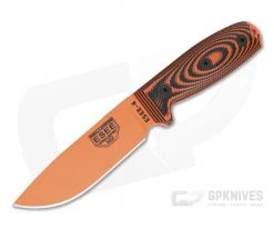 ESEE 4 Orange Blade 3D Orange/Black G10 Handles Fixed Blade 4POR-006