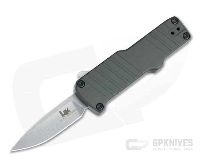 HK Micro Incursion Clip Point Tumbled 154CM Gray Aluminum CA Legal OTF Automatic 54032 1 HK Micro Incursion Clip Point Tumbled 154CM Gray Aluminum CA Legal OTF Automatic 54032
