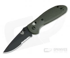 Benchmade 556SBKOD-S30V Mini Griptilian Olive Drab Drop Point Black Serrated