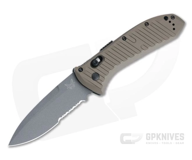 Benchmade 5700SGY-1 Auto Presidio II Part Serrated Gray M4 Burnt Bronze Aluminum Automatic AXIS Lock Folder 1 Benchmade 5700SGY-1 Auto Presidio II Part Serrated Gray M4 Burnt Bronze Aluminum Automatic AXIS Lock Folder