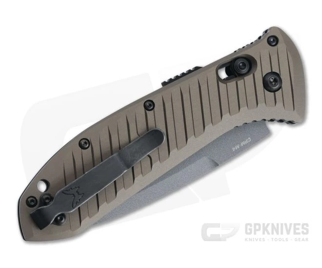 Benchmade 5700SGY-1 Auto Presidio II Part Serrated Gray M4 Burnt Bronze Aluminum Automatic AXIS Lock Folder 3 Benchmade 5700SGY-1 Auto Presidio II Part Serrated Gray M4 Burnt Bronze Aluminum Automatic AXIS Lock Folder - Image 3