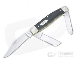 Case Large Stockman Worked Bolsters Smooth Ebony Wood Slip Joint Folder 59673