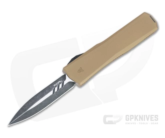 Axial Shift Double Edge Blackwashed S35VN Tan OTF Automatic 1 Axial Shift Double Edge Blackwashed S35VN Tan OTF Automatic