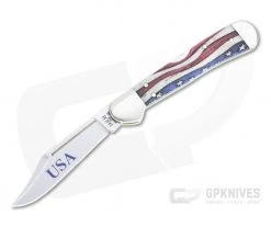 Case Mini Copperlock Star Spangled Natural Bone Back Lock Folder 64141