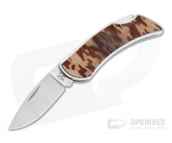 Case x Woodchuck Executive Lockback Camo Brushed Stainless Steel Folder 64323