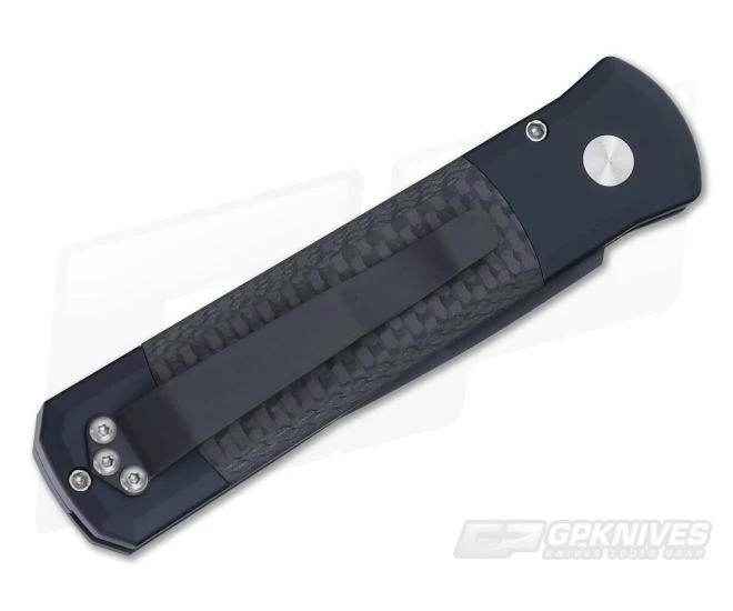 Protech Knives Godson Black Plain Edge Carbon Fiber Inlays 705 2 Protech Knives Godson Black Plain Edge Carbon Fiber Inlays 705 - Image 2
