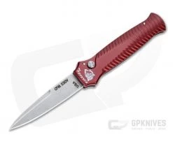Piranha P7 Miniguard Stonewashed S30V Red Button Lock Automatic