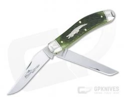 Northfield UN-X-LD #88 Bayou Trapper Swamp Green Jigged Bone Slip Joint Folder