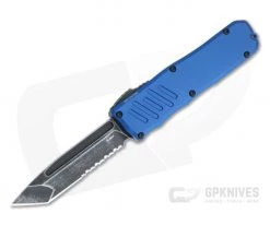 Guardian Tactical Recon-035 Blue Dark Stonewash Elmax Serrated Tanto D/A OTF Automatic 94622