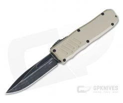 Guardian Tactical Recon-035 Dark Stonewashed Elmax Single Edge Desert Tan D/A OTF Automatic 97611
