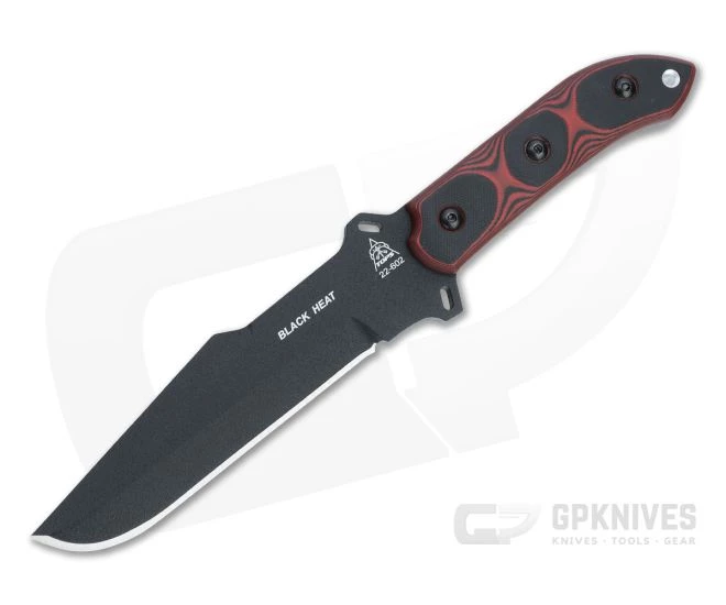 TOPS Black Heat Black 1095 Red and Black G10 Tactical Fixed Blade BLKHT-01 1 TOPS Black Heat Black 1095 Red and Black G10 Tactical Fixed Blade BLKHT-01