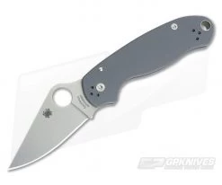 Spyderco Para 3 Plain Edge Maxamet Dark Gray G10 Compression Lock Folder C223GPDGY