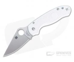 Spyderco Para 3 Lightweight GPK Exclusive Satin REX 45 White FRN Compression Lock Folder C223PWH