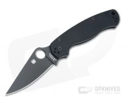Spyderco ParaMilitary 2 CQI Blackout DLC S45VN Compression Lock Folder C81GPBK2