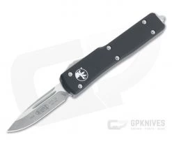 Microtech UTX-70 CA S/E Stonewashed M390 Black California Legal OTF Automatic CA148-10