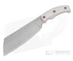 RMJ Tactical Da Choppa Explore More Edition Gray 80CrV2 Gray and Orange G10 Fixed Blade