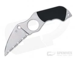 Spyderco Swick 6 Small Wharncliffe Serrated LC200N Fixed Blade Neck Knife FB14S6