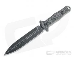 Heretic Knives Nephilim Dagger Battleworn Black Elmax Carbon Fiber Fixed Blade H003-8A-CF