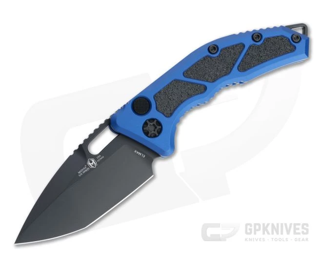 Heretic Knives Medusa Tanto Black Cerakote Elmax Blue Aluminum Automatic Knife H011-4A-BLU 1 Heretic Knives Medusa Tanto Black Cerakote Elmax Blue Aluminum Automatic Knife H011-4A-BLU