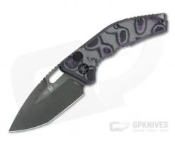 Heretic Knives Medusa Tanto Battle Worn DLC Elmax Purple Camo Carbon Fiber Automatic Knife H011-6A-PUCF