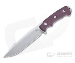 Hinderer Knives Fieldtac 6" Harpoon Spearpoint Stonewashed Nitro-V Burgundy Micarta Fixed Blade 1270