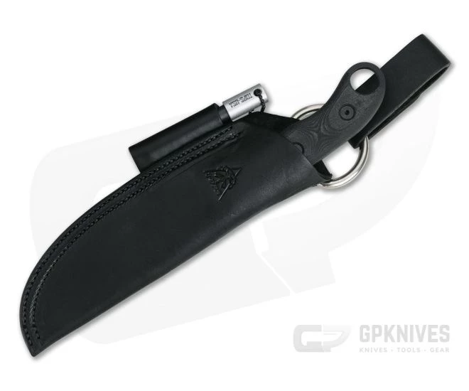 TOPS Knives HOG 4.5 Black Micarta 1095 Leather Sheath HOG-45 2 TOPS Knives HOG 4.5 Black Micarta 1095 Leather Sheath HOG-45 - Image 2