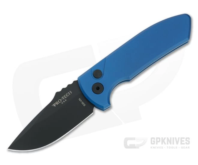 Protech Knives Les George SBR Black DLC S35VN Smooth Blue Aluminum Automatic LG403 1 Protech Knives Les George SBR Black DLC S35VN Smooth Blue Aluminum Automatic LG403