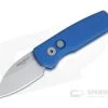 Protech Runt 5 Wharncliffe Stonewashed 20CV Smooth Blue Aluminum Automatic R5101-BLUE