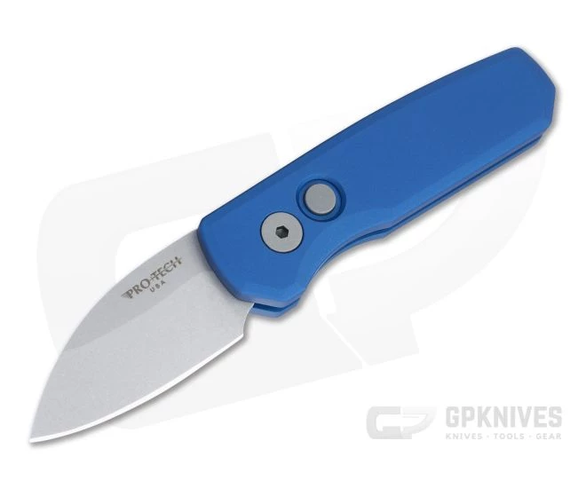 Protech Runt 5 Wharncliffe Stonewashed 20CV Smooth Blue Aluminum Automatic R5101-BLUE 1 Protech Runt 5 Wharncliffe Stonewashed 20CV Smooth Blue Aluminum Automatic R5101-BLUE