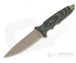 Spartan Harsey TT Tactical Trout FDE S45VN Camo Linen Micarta Fixed Blade 43DECMKYTN