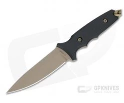 Spartan Harsey TT Tactical Trout FDE S45VN Black Linen Micarta Fixed Blade 43DEBKKYTN