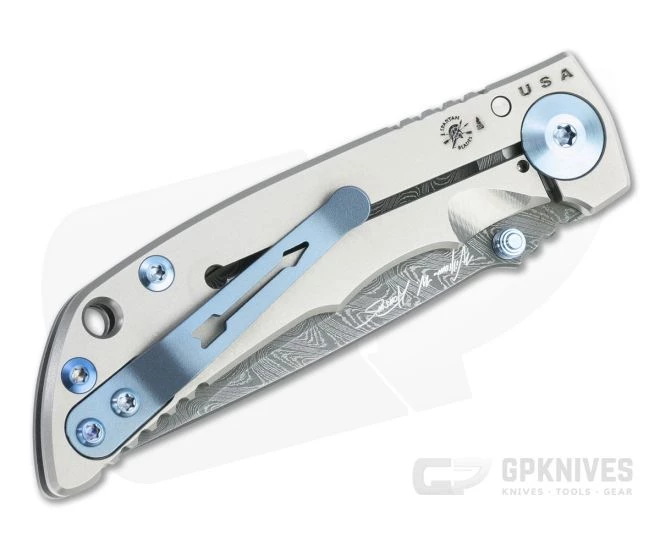 Spartan Blades Harsey Folder 3.25 Nichols Damascus Blue Hardware Titanium Folder 02 2 Spartan Blades Harsey Folder 3.25 Nichols Damascus Blue Hardware Titanium Folder 02 - Image 2