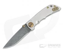 Spartan Blades Harsey Folder 3.25 Nichols Damascus Bronze Hardware Titanium Folder 07