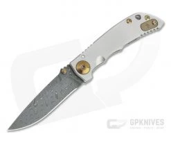 Spartan Blades Harsey Folder 3.25 Nichols Damascus Bronze Hardware Titanium Folder 08