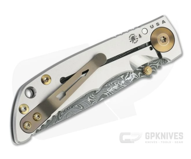 Spartan Blades Harsey Folder 3.25 Nichols Damascus Bronze Hardware Titanium Folder 10 2 Spartan Blades Harsey Folder 3.25 Nichols Damascus Bronze Hardware Titanium Folder 10 - Image 2