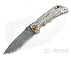 Spartan Harsey Folder Special Edition Bronze Sound Wave Nichols Damascus Folder 069
