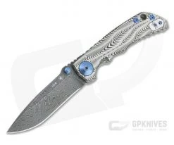 Spartan Harsey Folder Special Edition Sound Wave Nichols Damascus Blue Hardware Folder 072
